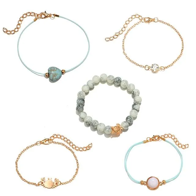 Crab Love 5-Piece Bracelet