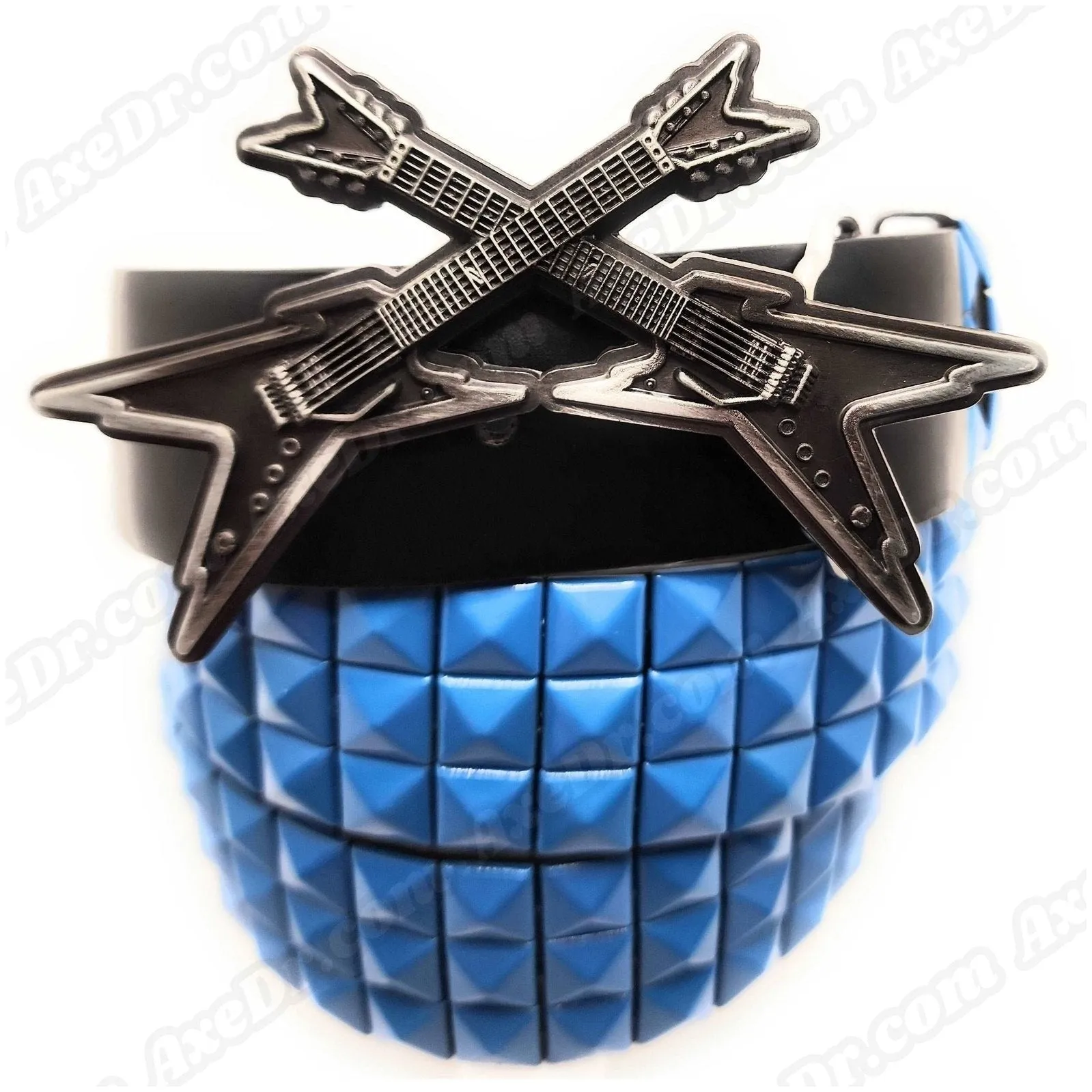 Crossed Axes Belt Buckle and Pyramid Studded Belt