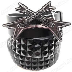 Crossed Axes Belt Buckle and Pyramid Studded Belt