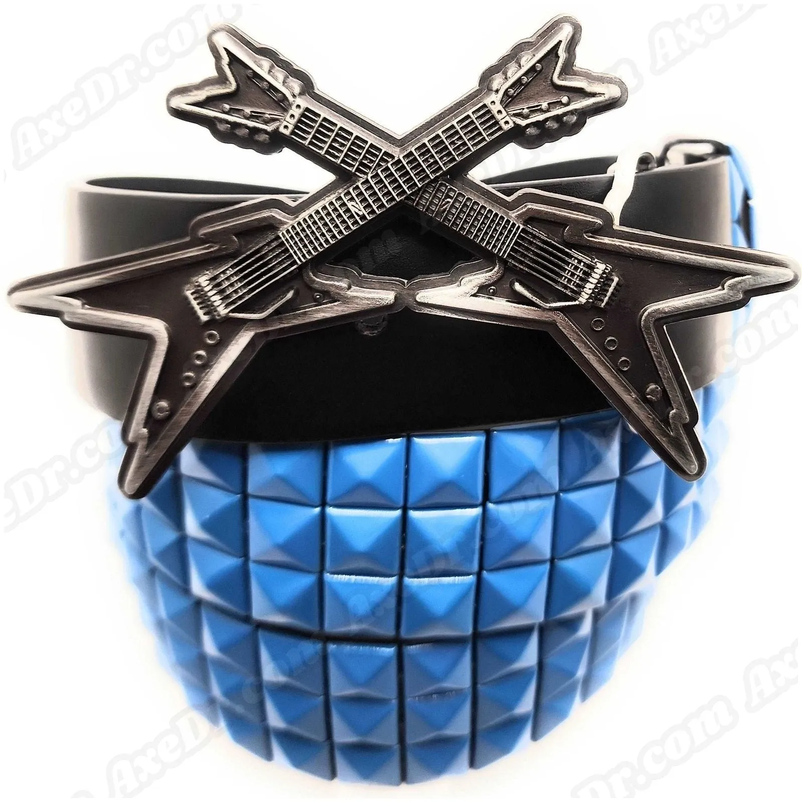 Crossed Axes Belt Buckle and Pyramid Studded Belt