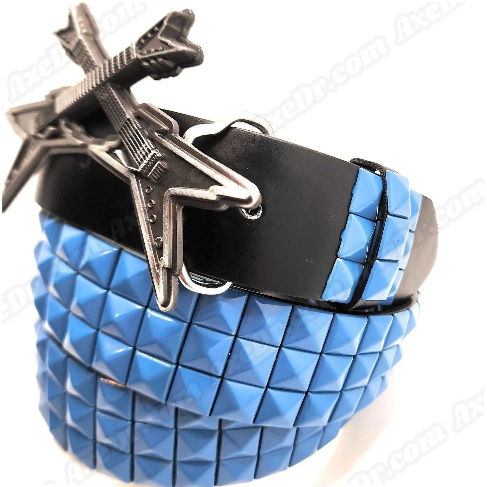 Crossed Axes Belt Buckle and Pyramid Studded Belt