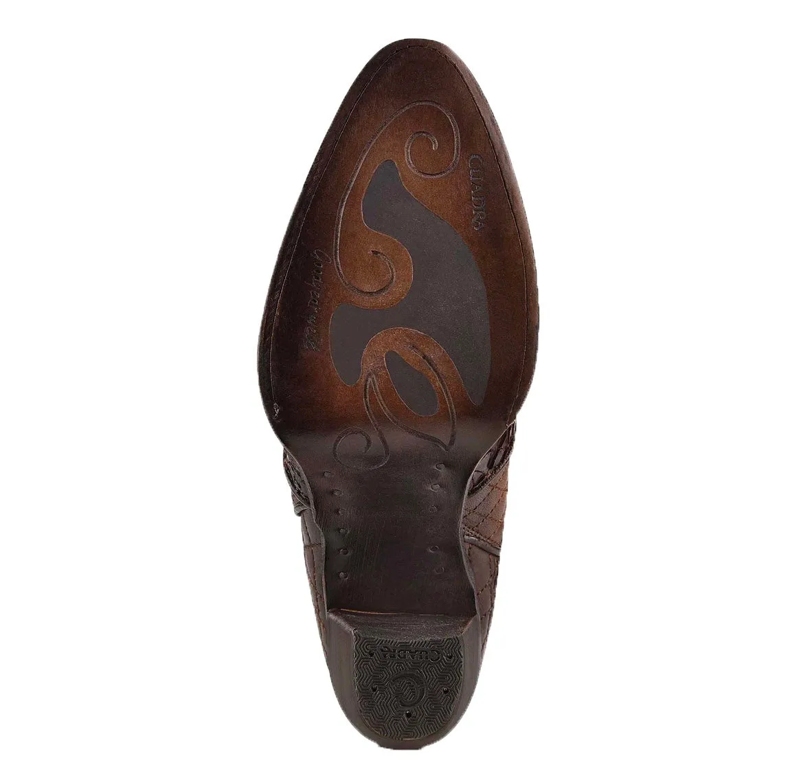 Cuadra Genuine Python Brown Leather Boot with Laser Engraved Details 3F66PH