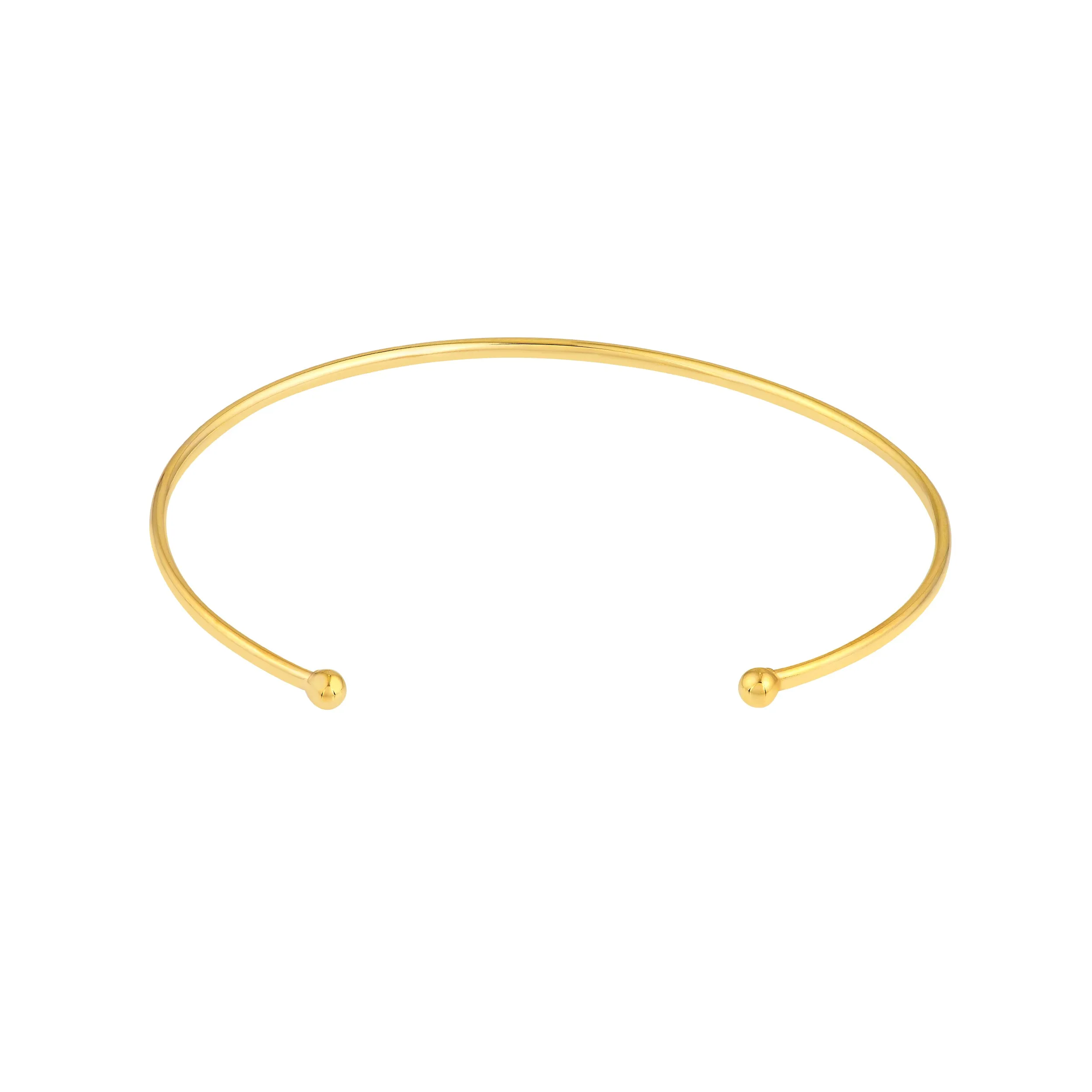 Cuff Bangle with Beaded Ends