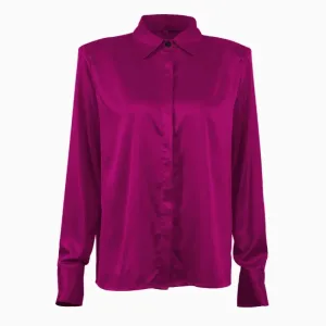 Curved Hem Silk Shirt( CLEARANCE SALE