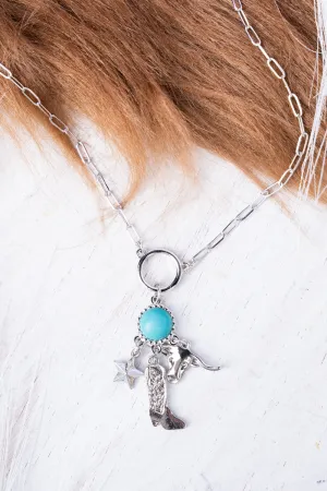 Dakota Way Turquoise Silvertone Necklace