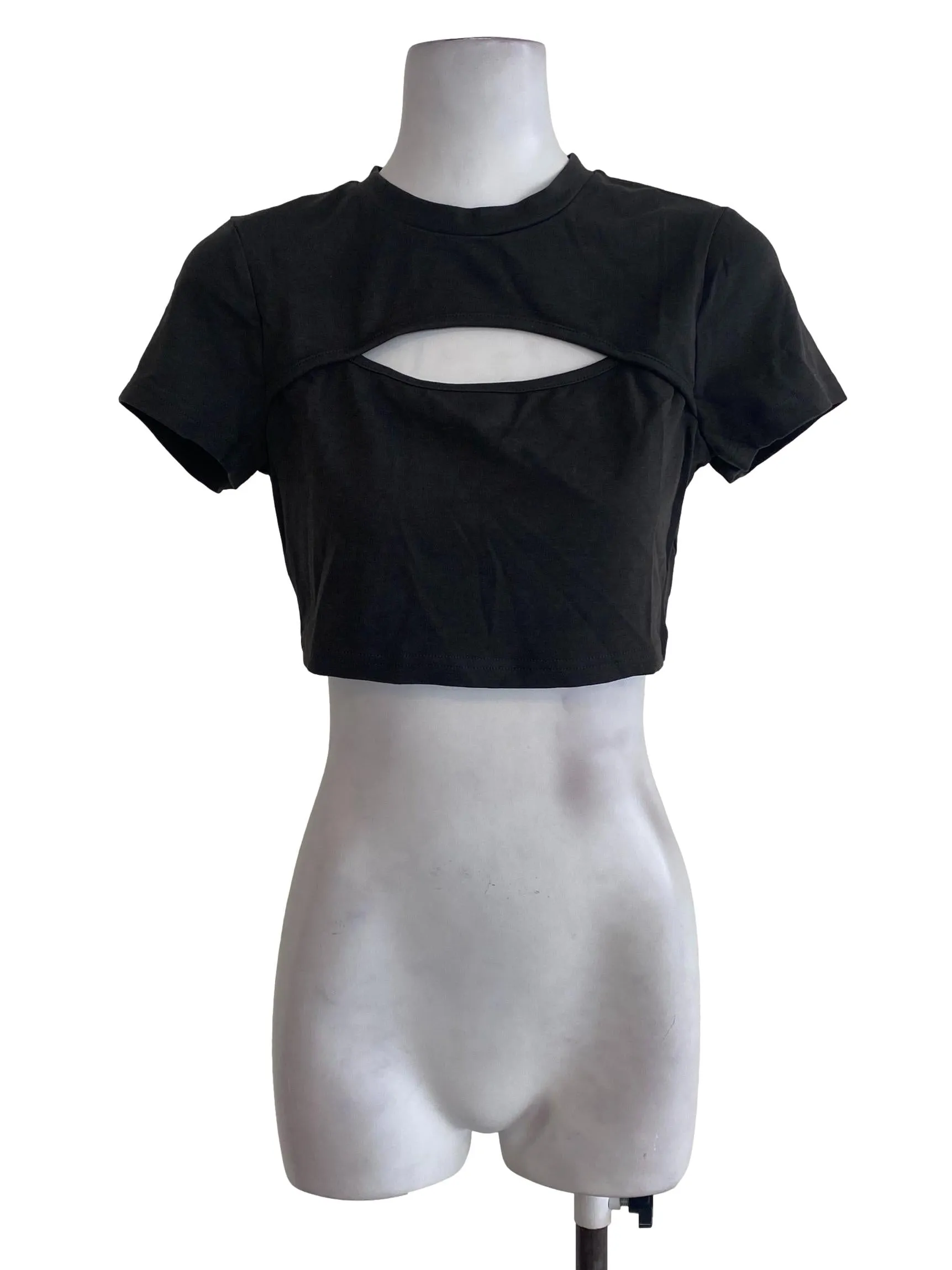 Dark Grey Crop Tee