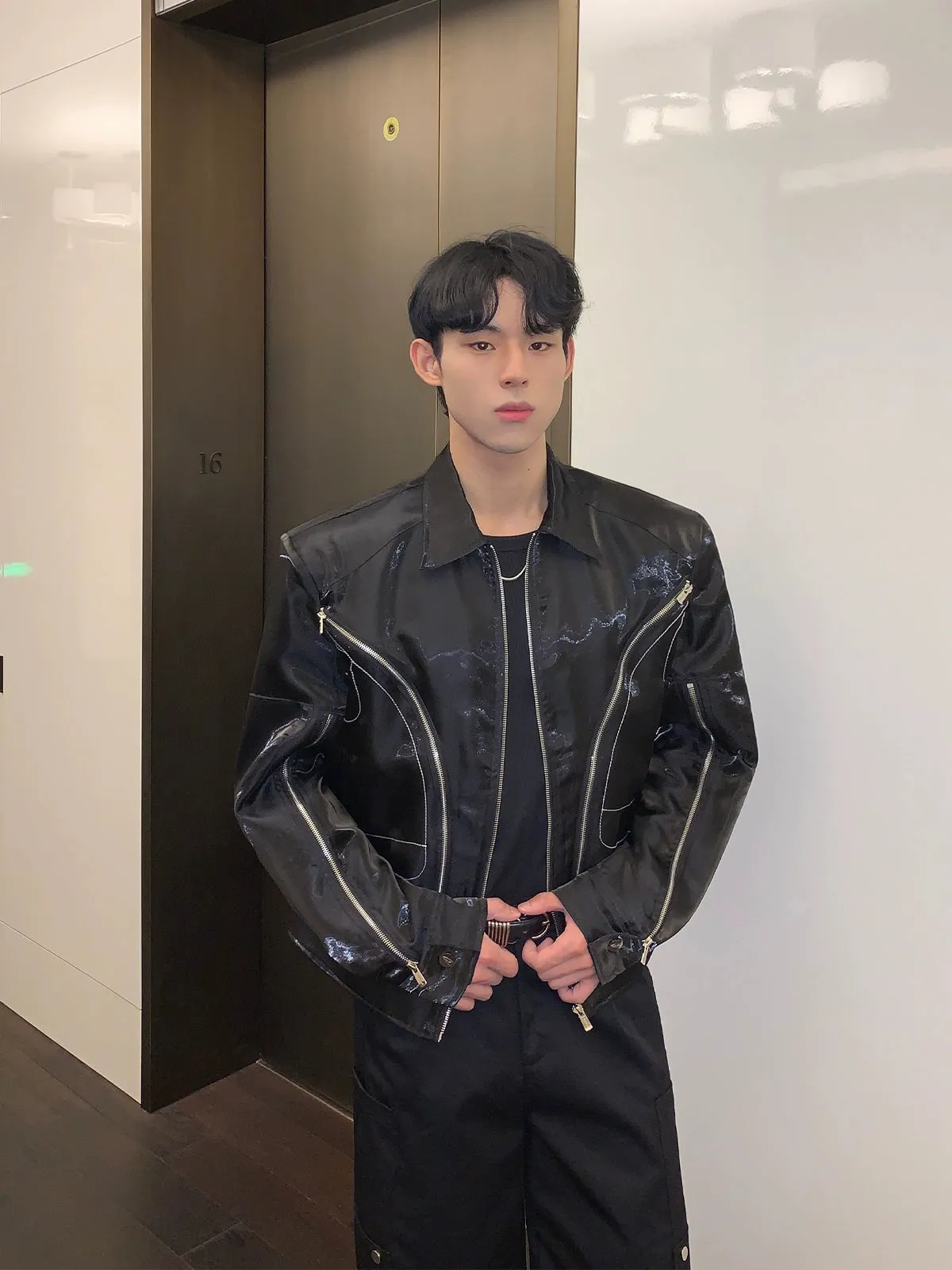 Deconstructed Multi-Zipper Motorcycle Jacket