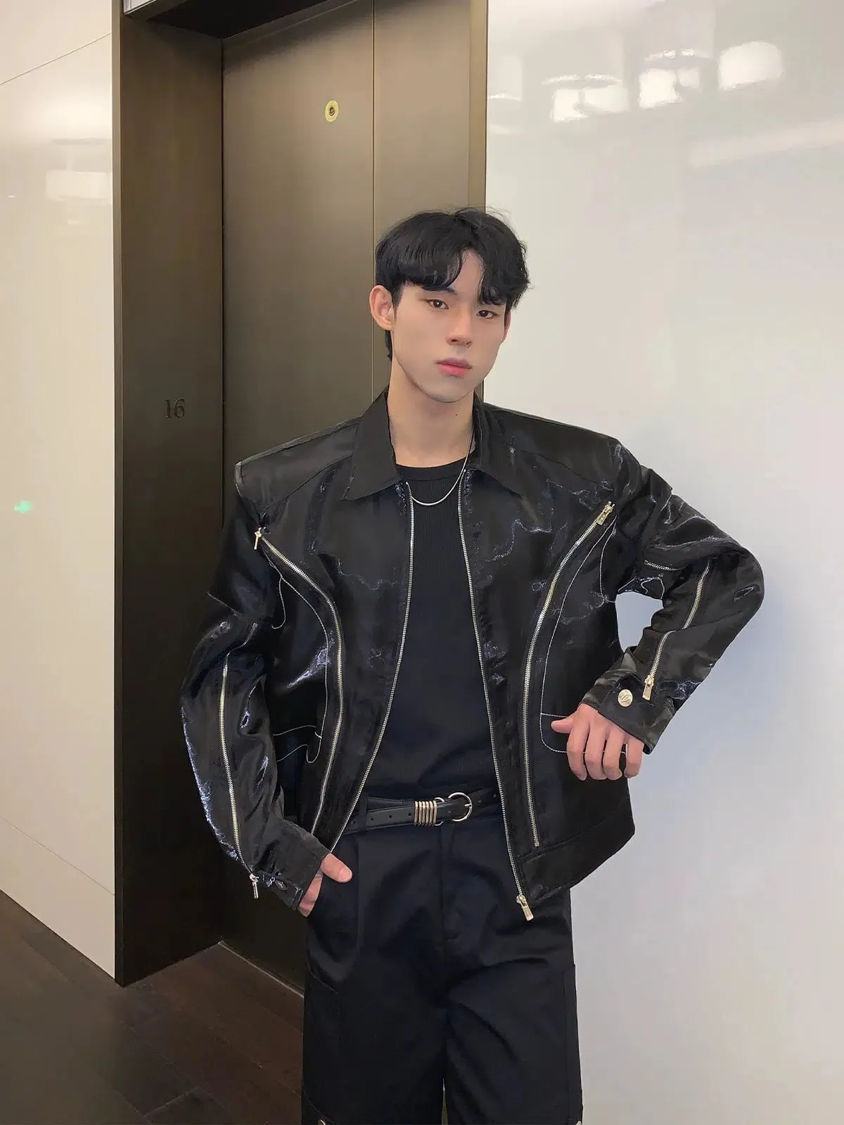 Deconstructed Multi-Zipper Motorcycle Jacket