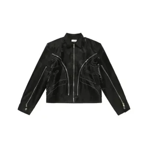 Deconstructed Multi-Zipper Motorcycle Jacket