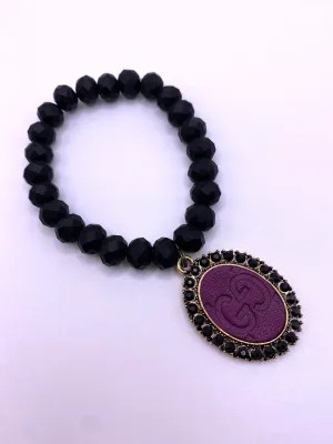 Designer Upcycle Purple Beaded Bracelet