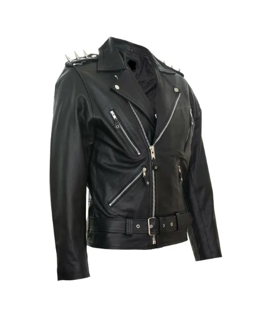 Devil Spikes Leather Motorcycle Jacket