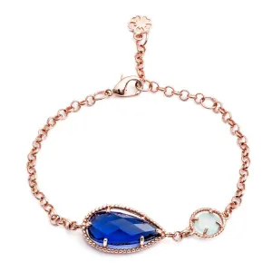 Diametric Stone Bracelet: Rose Gold, Iolite & Aqua