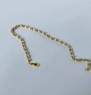 Diamond cut triple randel beaded bracelet