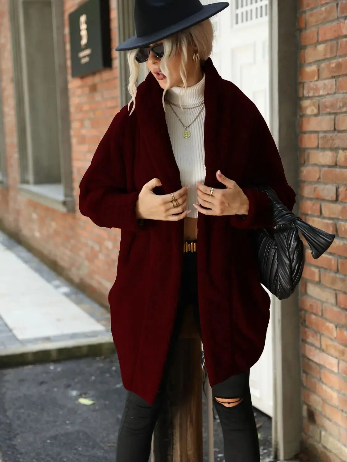 'Diora' Fleece Fur Open Coat