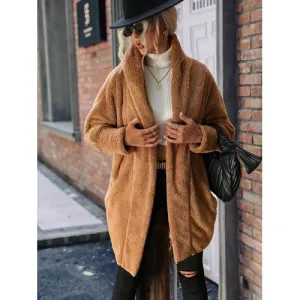 'Diora' Fleece Fur Open Coat