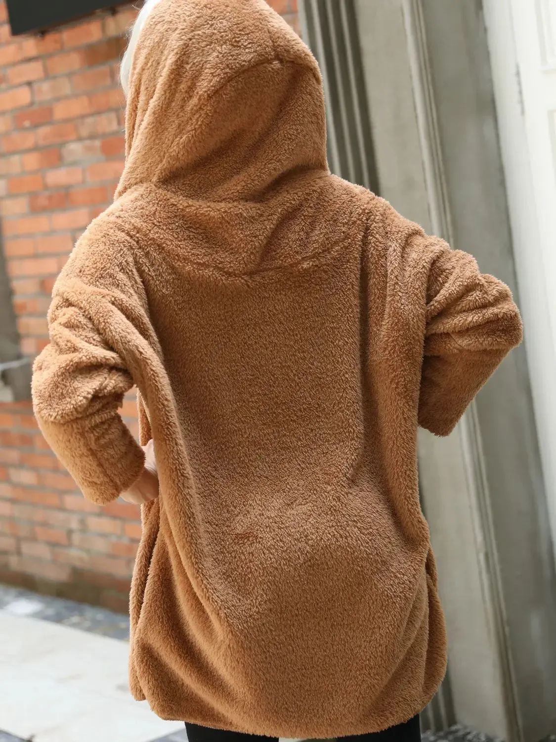 'Diora' Fleece Fur Open Coat