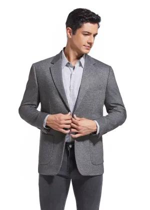 Duchamp London Grey Solid Stretch Sport Coat