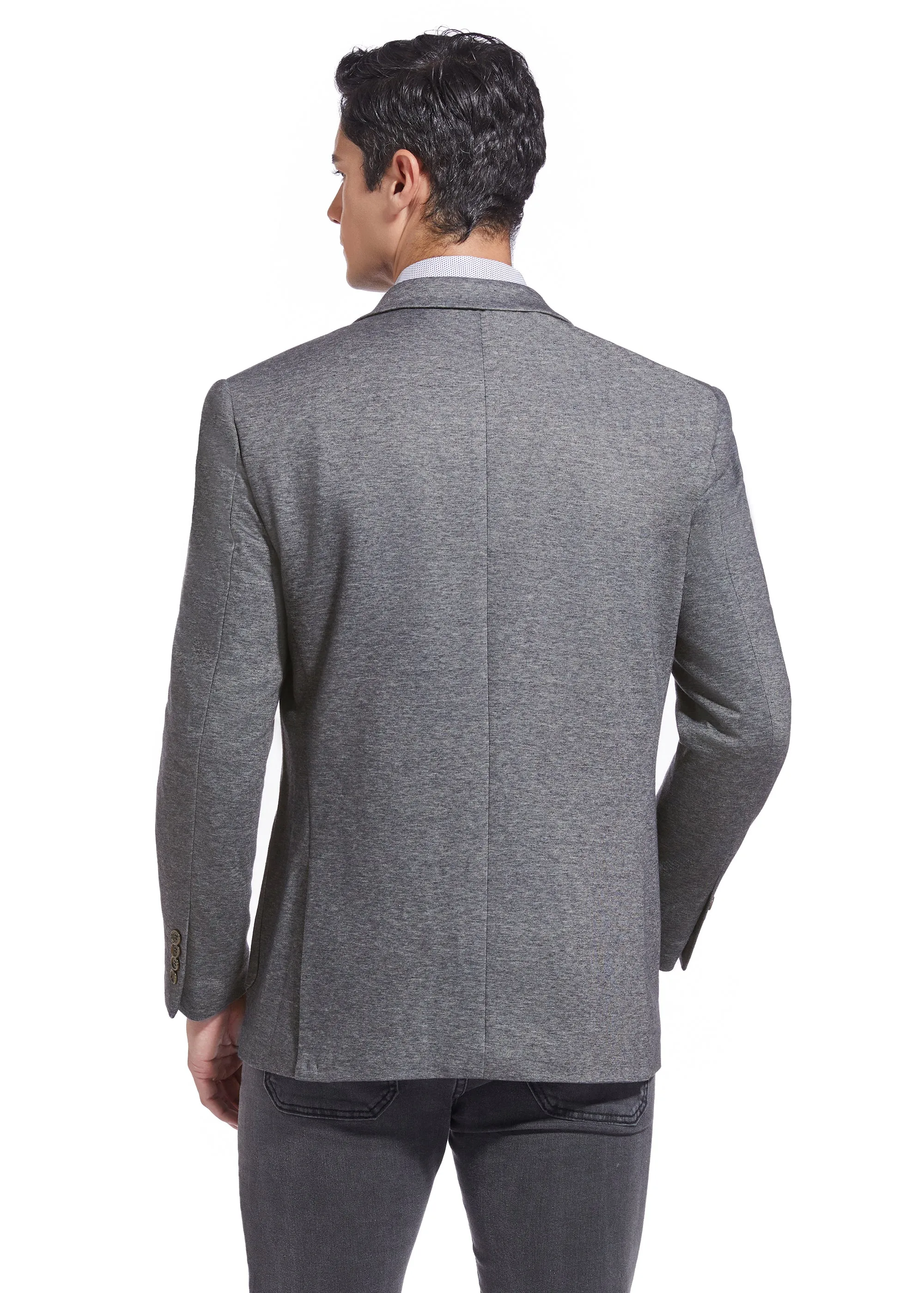 Duchamp London Grey Solid Stretch Sport Coat