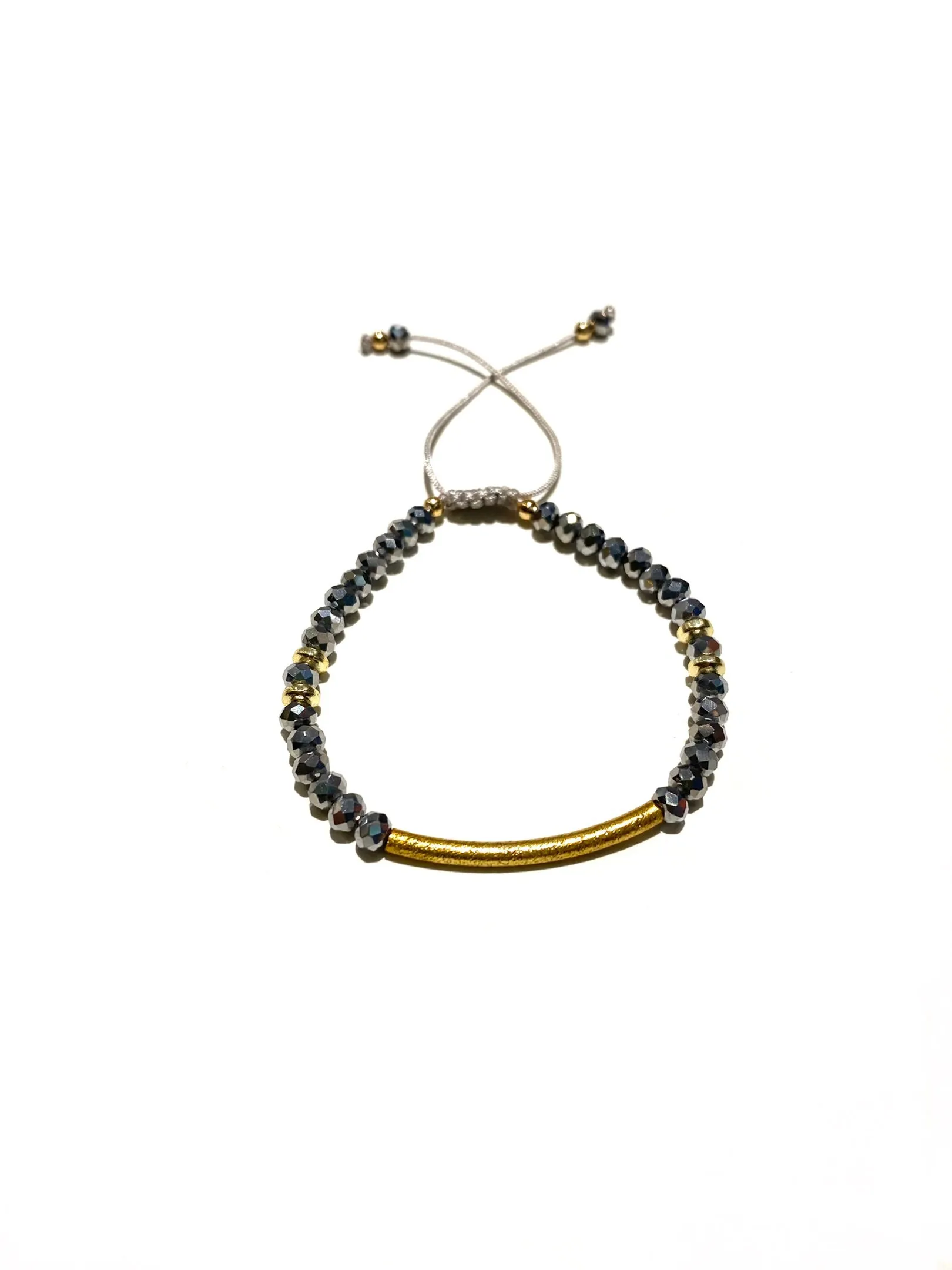 E-HC DESIGNS- Curved Golden Tube Adjustable Bracelet (more colors available)