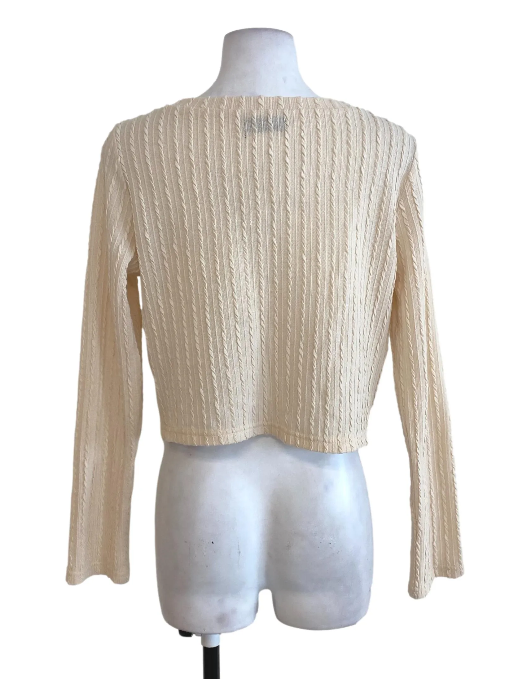 Egg Nog Cable Knitted Top