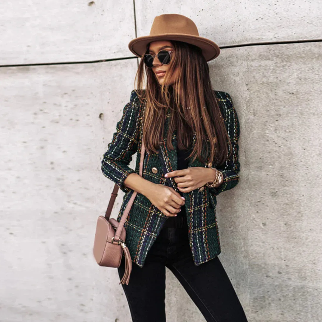 Eleganter Rotkariert Blazer - Sophia