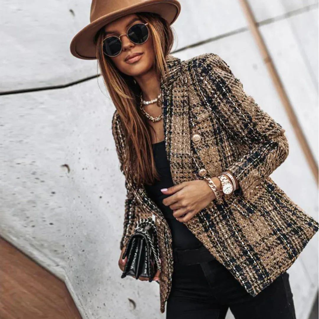 Eleganter Rotkariert Blazer - Sophia