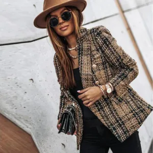 Eleganter Rotkariert Blazer - Sophia