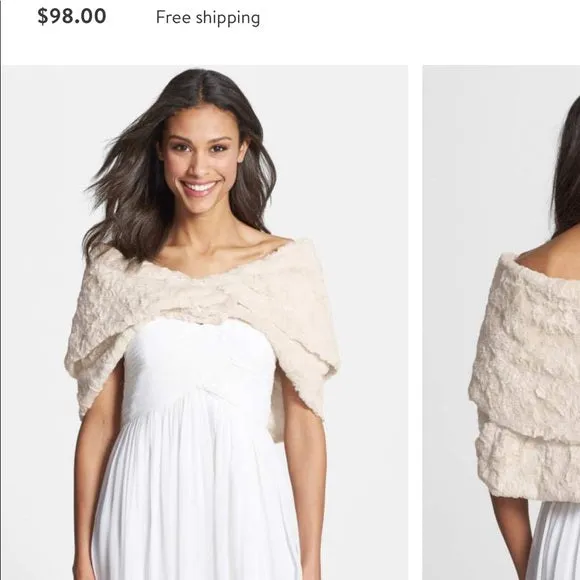 Eliza J Faux Fur Stole, sz S! Retails $119 