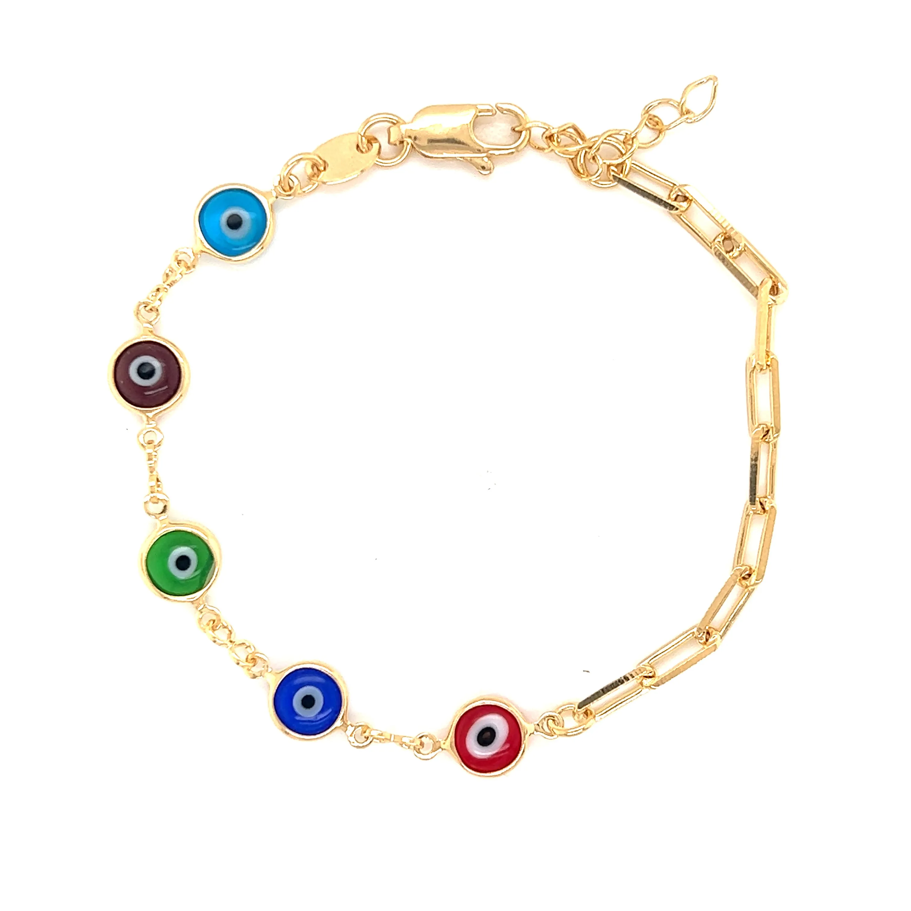 Elle Evil Eye Paperclip Bracelet