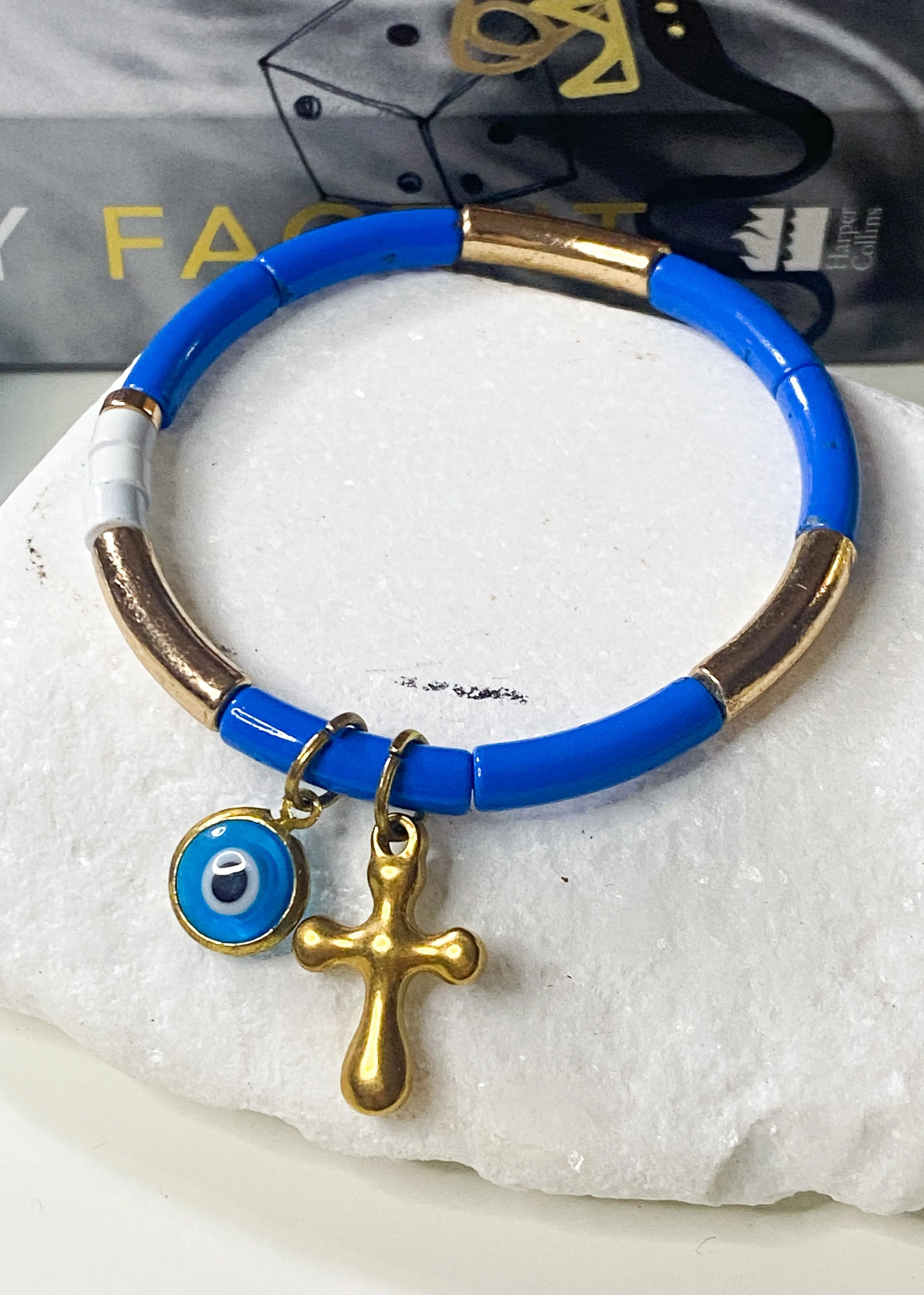 Enamel & Gold Plate Charm Bracelet