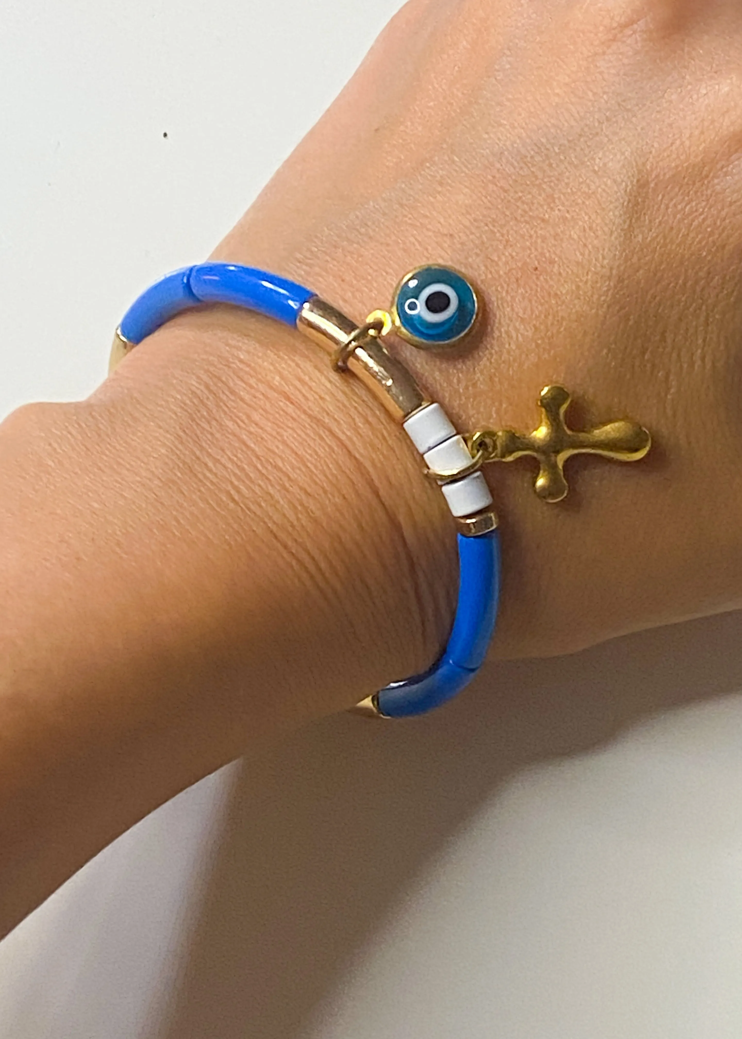 Enamel & Gold Plate Charm Bracelet