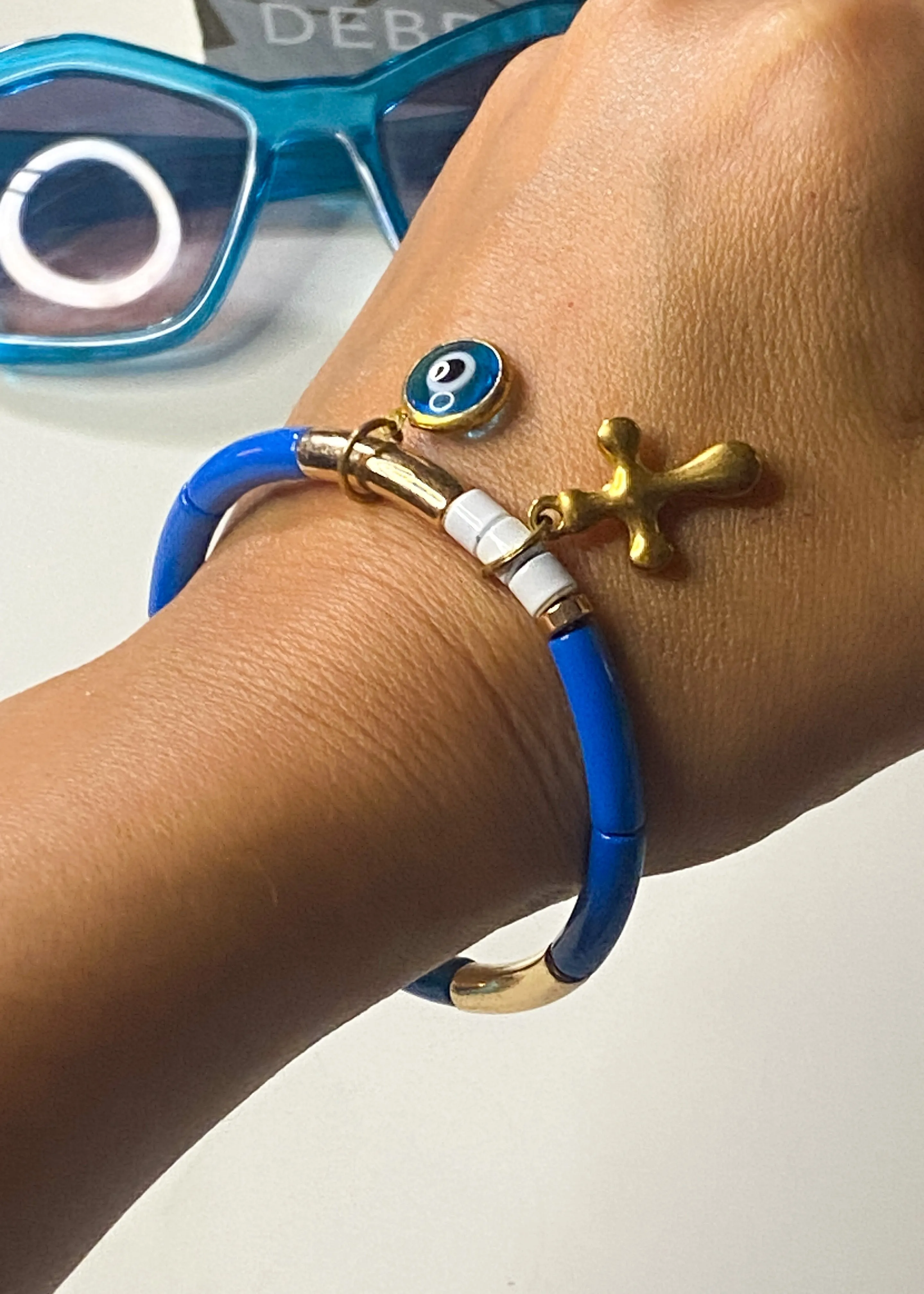 Enamel & Gold Plate Charm Bracelet