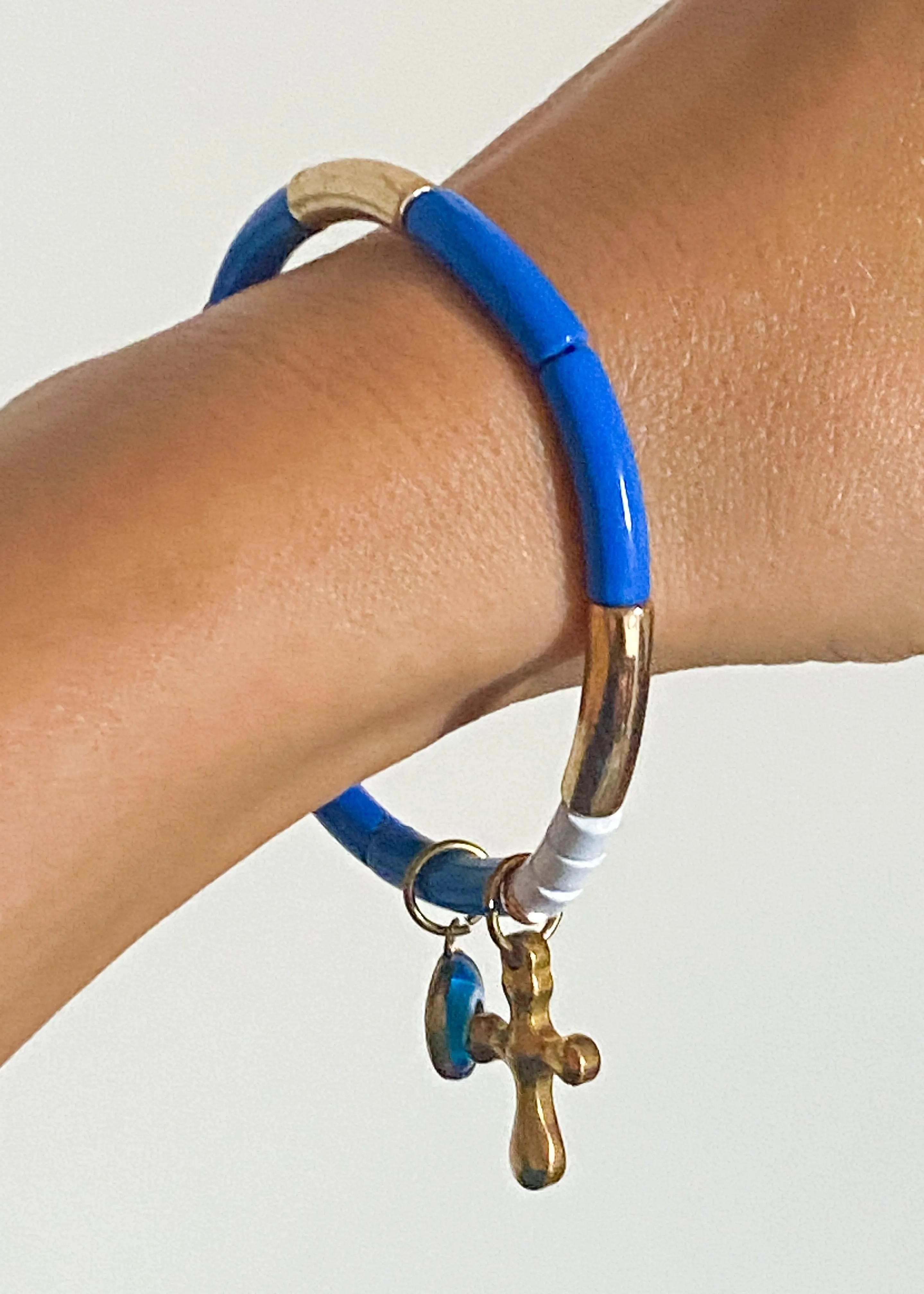 Enamel & Gold Plate Charm Bracelet