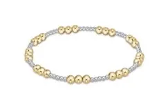 ENewton Classic Joy Pattern 4mm Bead Bracelet - Mixed Metal