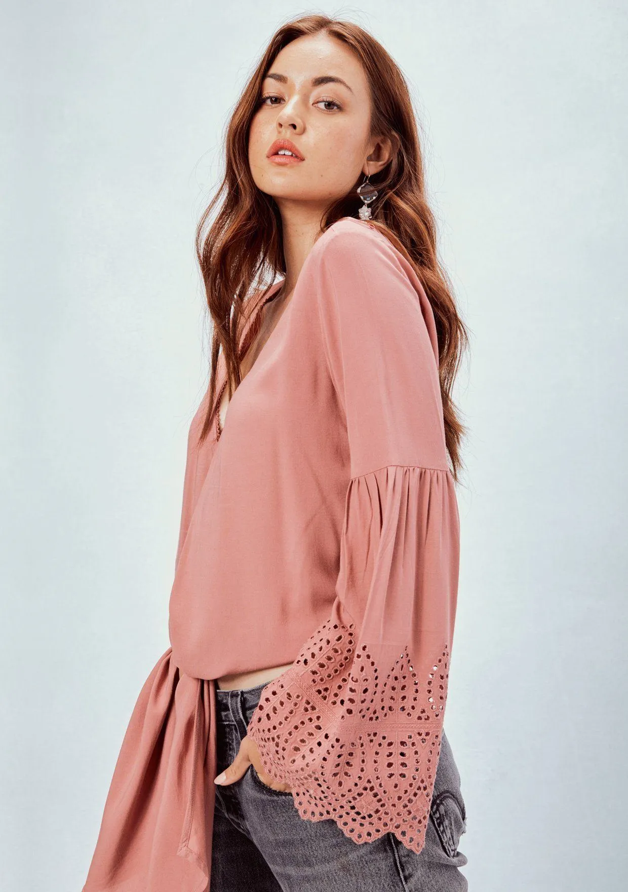 Estella Eyelet Sleeve Top