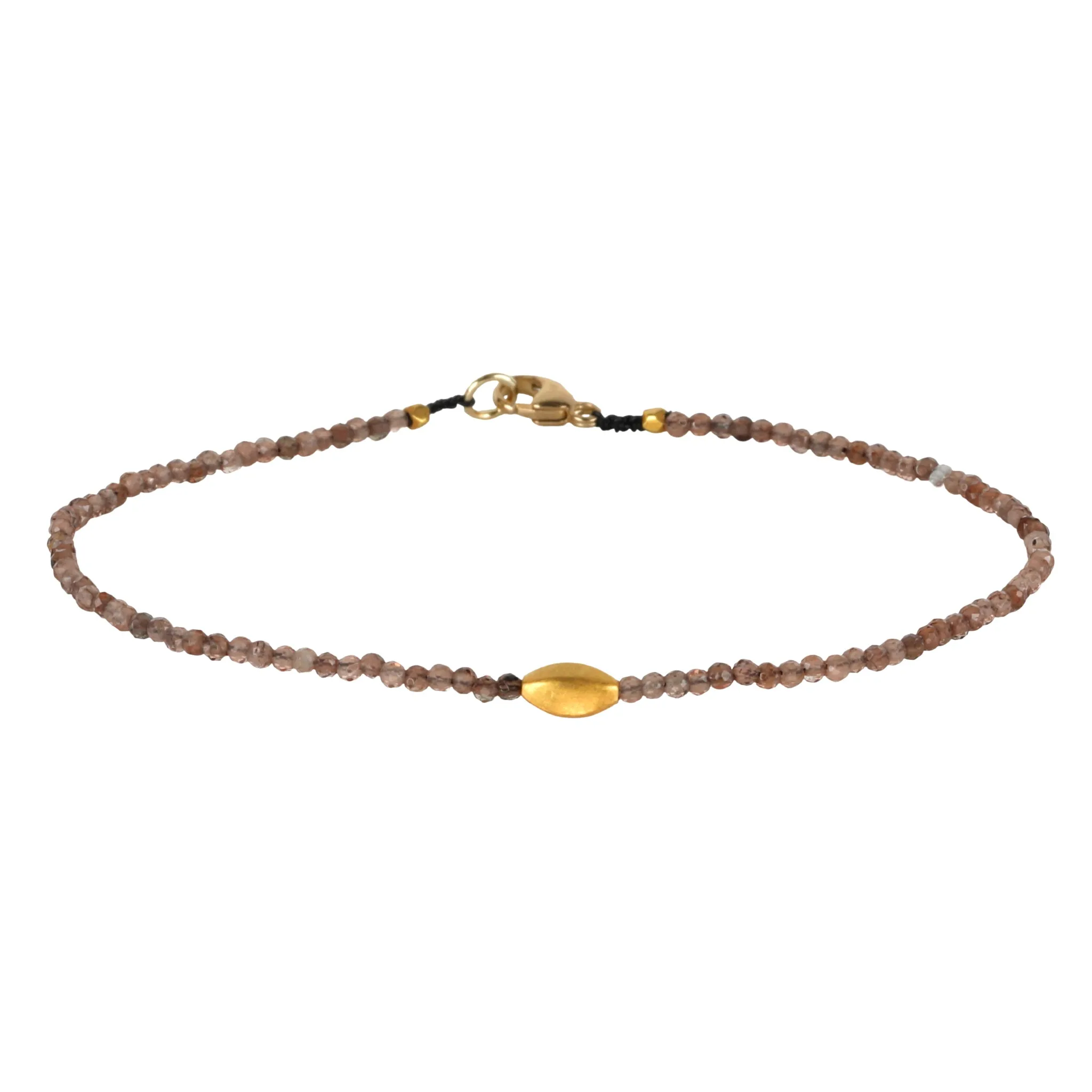 Faceted Andalusite Beaded Bracelet With 18K Marquise Bead