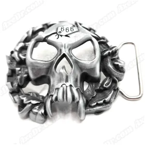Fanged Skull Belt Buckle