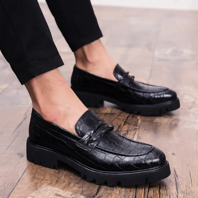 Fashion Brown Retro Shoes Slip On Men Loafers
