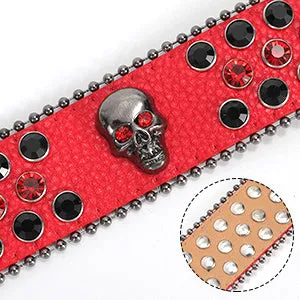 Fast Delivery Luxury Crystal Skull designer Men Women Belt Diamond Studded Rhinestone Belts Western Sparkle Leather Belts