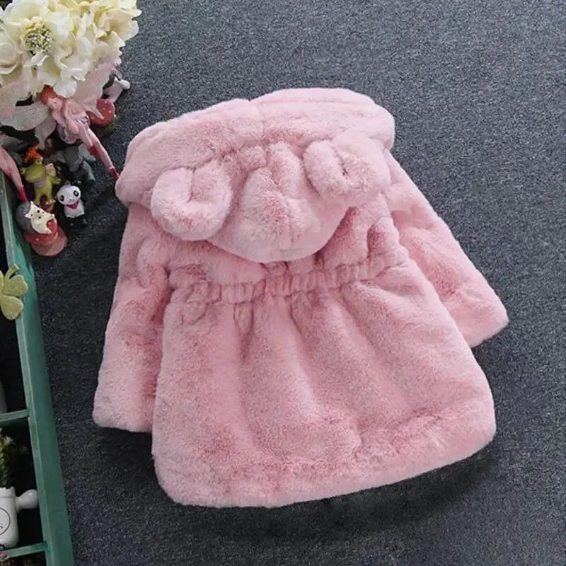 Faux Fur Baby Girl's Coat 1-7Y
