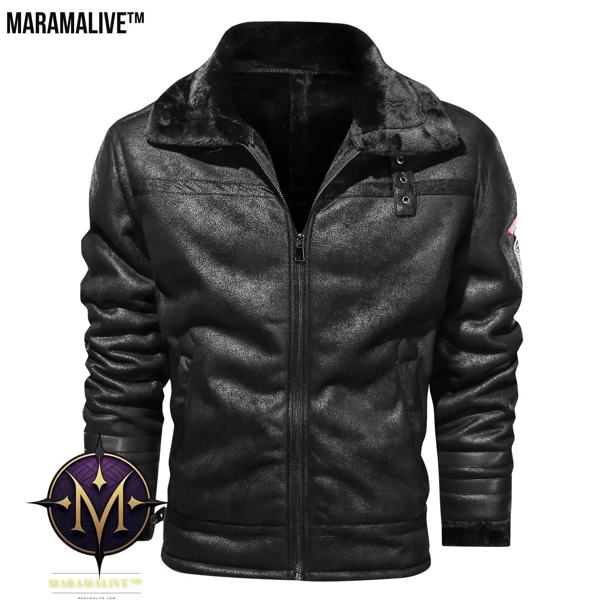 Faux Fur   Leather Motorcycle Retro Jacket: Vegan-Friendly Vintage Coat