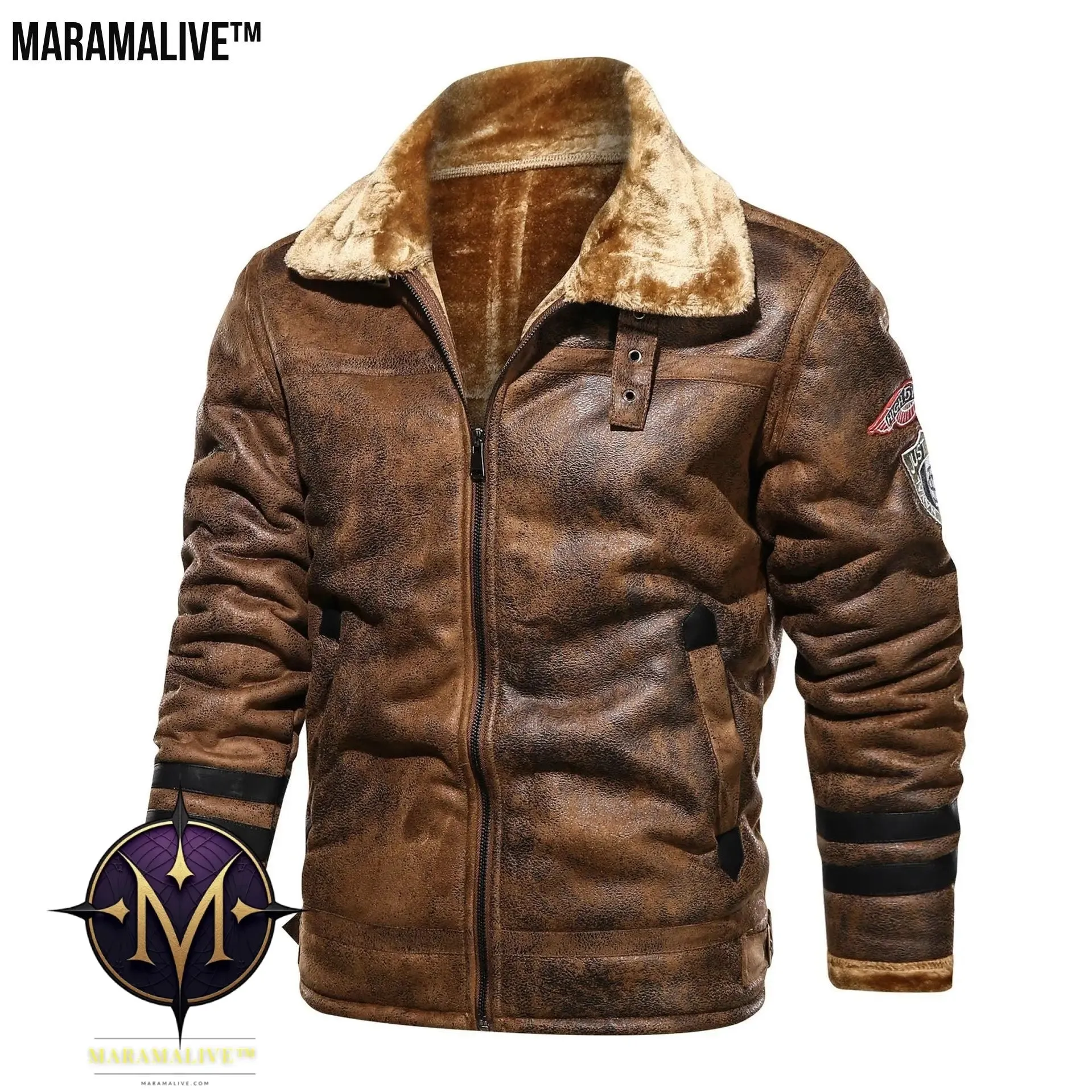 Faux Fur   Leather Motorcycle Retro Jacket: Vegan-Friendly Vintage Coat