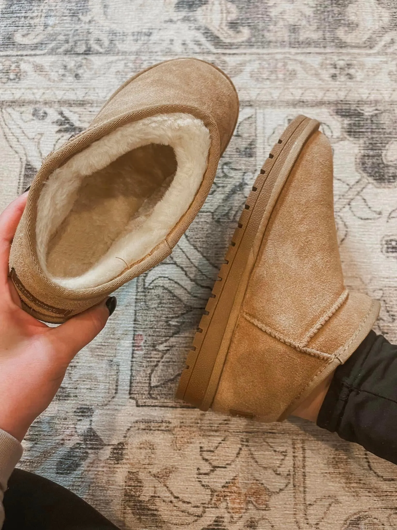 Faux Fur Lined Shortie Boots