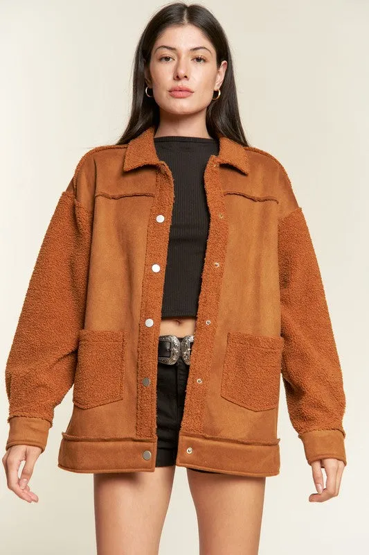 Faux Fur Suede Jacket