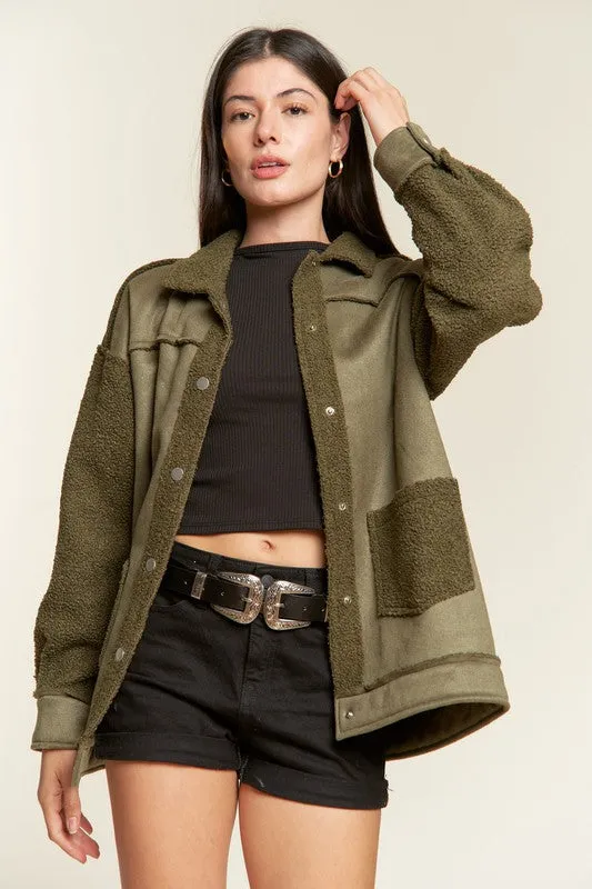 Faux Fur Suede Jacket