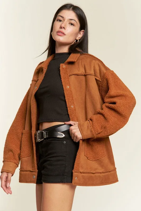 Faux Fur Suede Jacket