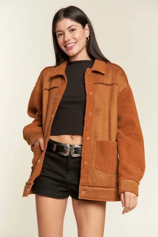 Faux Fur Suede Jacket