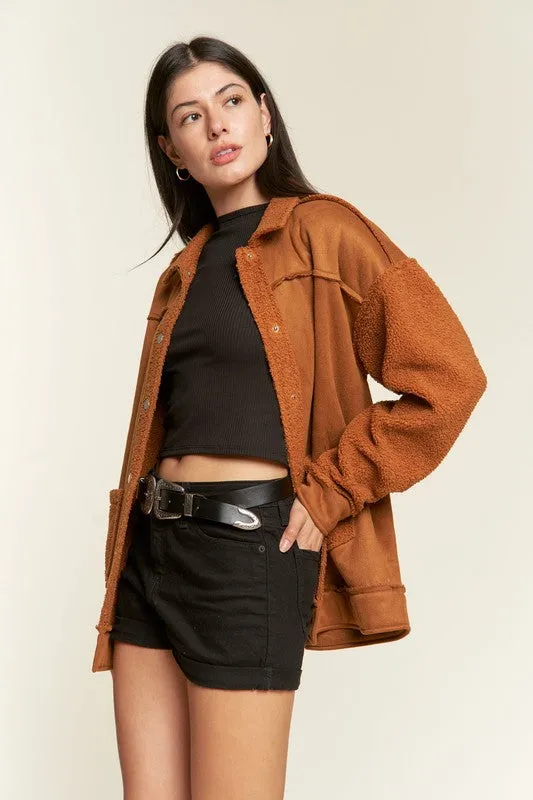 Faux Fur Suede Jacket
