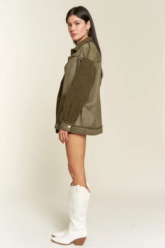 Faux Fur Suede Jacket