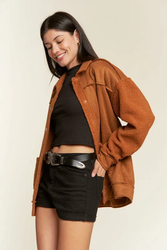 Faux Fur Suede Jacket